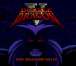 Double Dragon V The Shadow Falls title screen for Sega Genesis